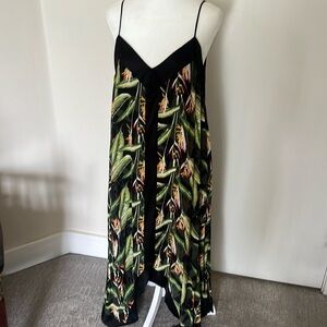 BCBG asymmetrical hem adjustable straps silky long sundress size small NWT